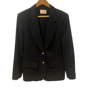 Pendleton 100% Virgin Wool Black Front Button Blazer Women's Size 10